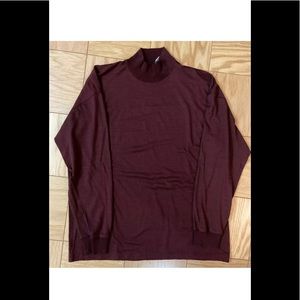 Gianni Versace Vintage 90s Men's Sweater Turtleneck Burgundy Wool Size XL Italy